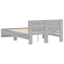 Berkfield Home Bed Frame with Headboard & LED Grey Sonoma 120x190 cm Small Double - thumbnail 9