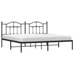 Berkfield Home Metal Bed Frame with Headboard Black 193x203 cm - thumbnail 3