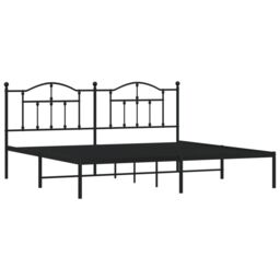 Berkfield Home Metal Bed Frame with Headboard Black 193x203 cm - thumbnail 4
