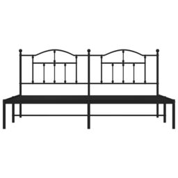 Berkfield Home Metal Bed Frame with Headboard Black 193x203 cm - thumbnail 5