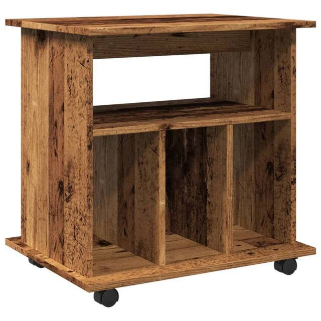 Berkfield Home Rolling Cabinet Old Wood 60x45x60 cm Engineered Wood in Brown - Size: 60 x 45 x 60 cm - image 1