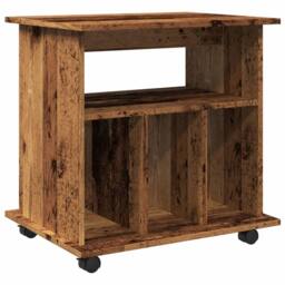 Berkfield Home Rolling Cabinet Old Wood 60x45x60 cm Engineered Wood in Brown - Size: 60 x 45 x 60 cm - thumbnail 7