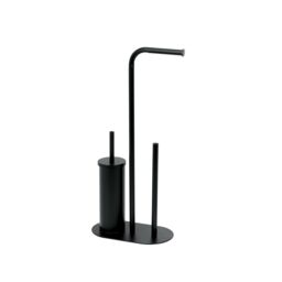 Showerdrape Aspen Black 3 in 1 Toilet Roll & Brush Combo - thumbnail 3