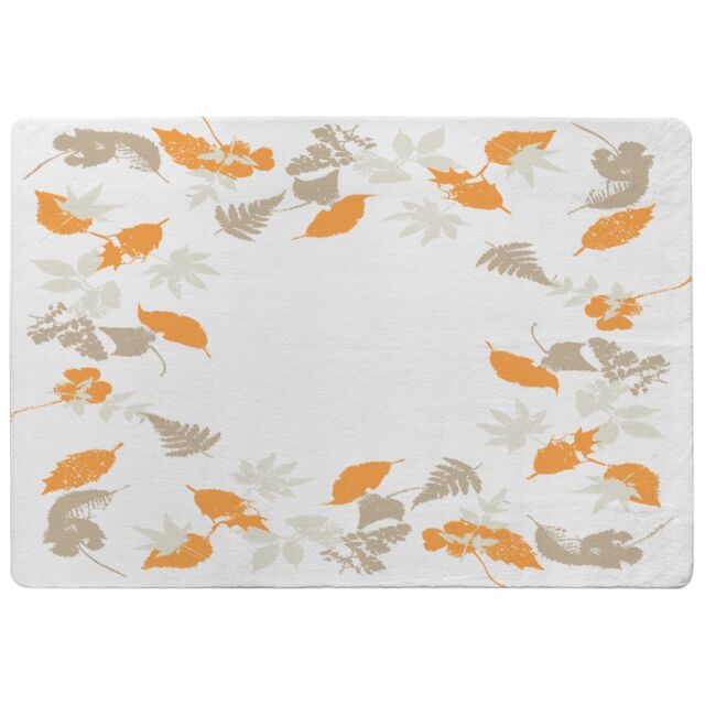 Benjamin Tate Design Orange & Grey Autumn Leaves Rug in Natural - Size: Large - image 1