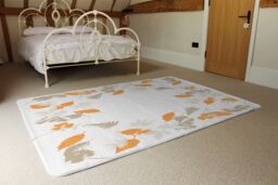 Benjamin Tate Design Orange & Grey Autumn Leaves Rug in Natural - Size: Large - thumbnail 3