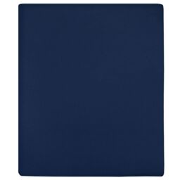 Berkfield Home Jersey Fitted Sheet Navy Blue 90x200 cm Cotton - thumbnail 1