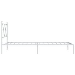 Berkfield Home Metal Bed Frame without Mattress with Headboard White 90x200cm - Size: 90x200 cm - thumbnail 5
