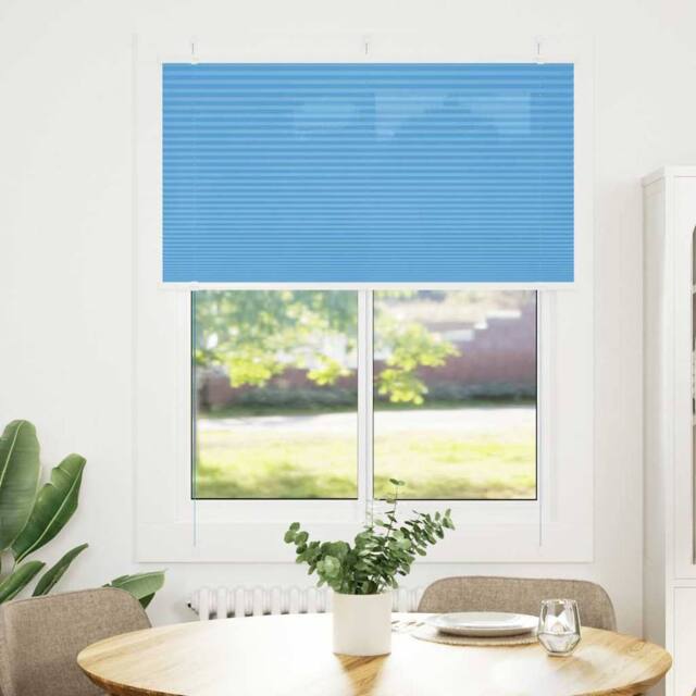 Berkfield Home Pleated Blind Blue 110x100 cm Fabric Width 109.4 cm Polyester - image 1