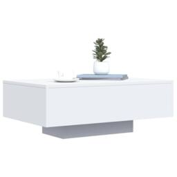Berkfield Home Coffee Table with LED Lights White 85x55x31 cm - Size: 85 x 55 x 31 cm - thumbnail 5