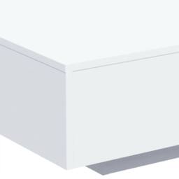 Berkfield Home Coffee Table with LED Lights White 85x55x31 cm - Size: 85 x 55 x 31 cm - thumbnail 9