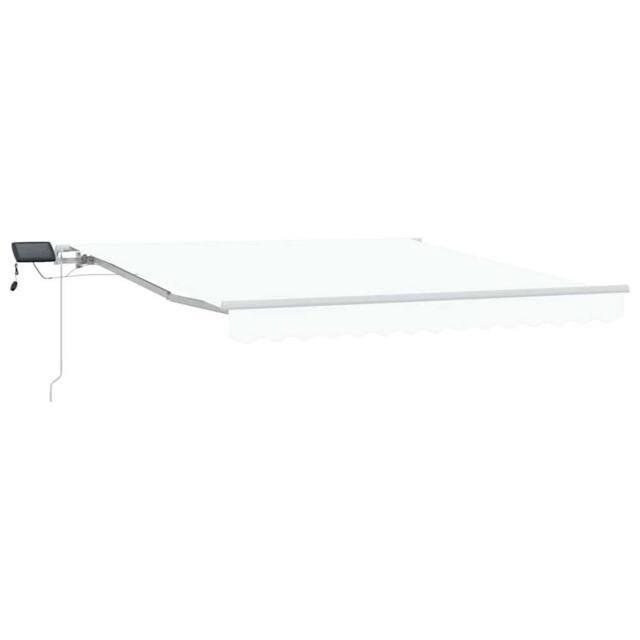 Berkfield Home Manual Retractable Awning with LED White 300x250 cm - image 1