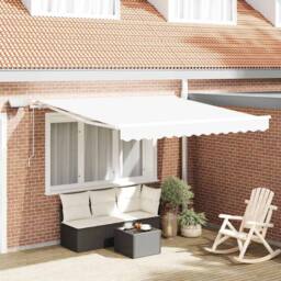 Berkfield Home Manual Retractable Awning with LED White 300x250 cm - thumbnail 2