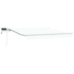 Berkfield Home Manual Retractable Awning with LED White 300x250 cm - thumbnail 1