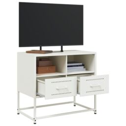 Berkfield Home TV Cabinet White 68x39x60.5 cm Steel - thumbnail 4