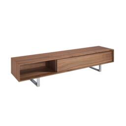 Angel Cerda Walnut TV Stand with Chromed Steel Legs 180x44x39 cm in Brown - Size: 180 x 44 x 39 cm