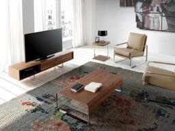 Angel Cerda Walnut TV Stand with Chromed Steel Legs 180x44x39 cm in Brown - Size: 180 x 44 x 39 cm - thumbnail 6