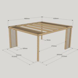Rutland County Garden Furniture Ltd Panel Pergola - Wood - L420 x W480 cm - Light Green - thumbnail 5