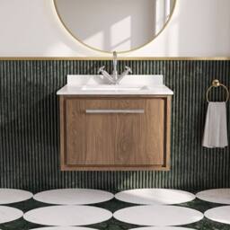 Balterley Longnor 1 Drawer Wall Hung Vanity Basin Unit, Antique Oak, 600mm in Brown - thumbnail 6