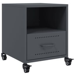 Berkfield Home Bedside Cabinets 2 pcs Anthracite 36x39x43.5 cm Steel in Black - thumbnail 6
