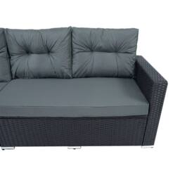 Monstershop Rattan Corner Set With Composite Table - Black - thumbnail 7