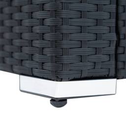 Monstershop Rattan Corner Set With Composite Table - Black - thumbnail 8