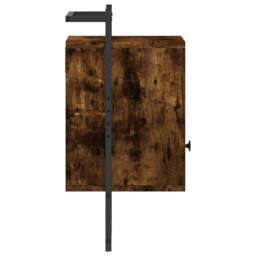 Berkfield Home Decorative Bedside Cabinet Wall-mounted Smoked Oak 40x30x61 cm En in Brown - Size: 40 x 30 x 61 cm - thumbnail 7