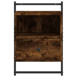 Berkfield Home Decorative Bedside Cabinet Wall-mounted Smoked Oak 40x30x61 cm En in Brown - Size: 40 x 30 x 61 cm - thumbnail 6