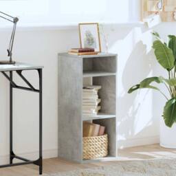 Berkfield Home Decorative Book Cabinet Concrete Grey 34x31x80 cm Engineered Wood - Size: 34 x 31 x 80 cm - thumbnail 1