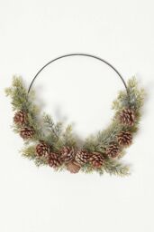 Homescapes Pinecone & Green Fir Wire Christmas Wreath - thumbnail 1