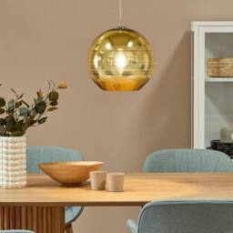 Wyld and Coco Pendant Lamp Gold Glass Globe 1-Light