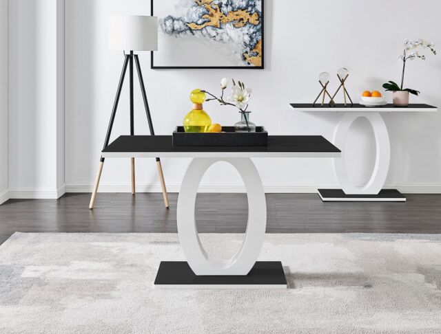 FurnitureboxUK Giovani 120cm 4-Seater Modern Rectangular High Gloss & Glass Dining Table in Black - image 1