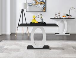 FurnitureboxUK Giovani 120cm 4-Seater Modern Rectangular High Gloss & Glass Dining Table in Black