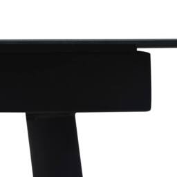 Berkfield Home Modern Garden Dining Table Black 150x80x74 cm Steel & Glass - Size: 150 x 80 x 74 cm - thumbnail 1