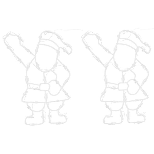 Berkfield Home Christmas Lights Santa Silhouette 2 pcs 35 LEDs Warm White - image 1