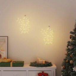 Berkfield Home Christmas Lights Santa Silhouette 2 pcs 35 LEDs Warm White - thumbnail 2