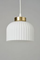 BHS Lighting Binita Ribbed Glass Easy Fit Light Shade in Metallic Gold - thumbnail 2