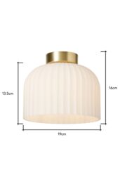 BHS Lighting Binita Ribbed Glass Easy Fit Light Shade in Metallic Gold - thumbnail 5