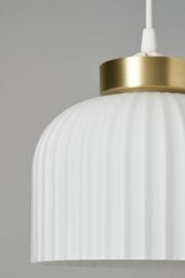 BHS Lighting Binita Ribbed Glass Easy Fit Light Shade in Metallic Gold - thumbnail 3