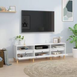 Berkfield Home TV Cabinet White 150x30x44.5 cm Engineered Wood - thumbnail 1