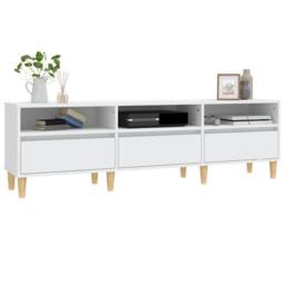 Berkfield Home TV Cabinet White 150x30x44.5 cm Engineered Wood - thumbnail 4