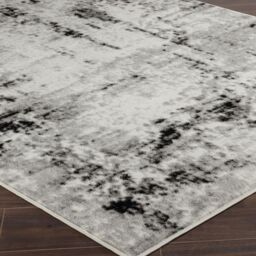 Livabliss Pisa-Abstract Black Grey Off-White Modern Marble Living Dining Bedroom Rug in Light Grey - Size: 150 cm x 210 cm - thumbnail 6