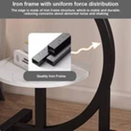 Havendro C-Shaped Compact Side Table in Black - thumbnail 4