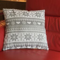 Luxury Living Christmas Love Snow Decorative Cushion With Pad 45cm x 45cm in Silver - Size: 45 cm x 45 cm