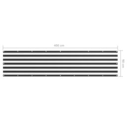Berkfield Home Balcony Screen Anthracite & White 90x400 cm Oxford Fabric - thumbnail 5