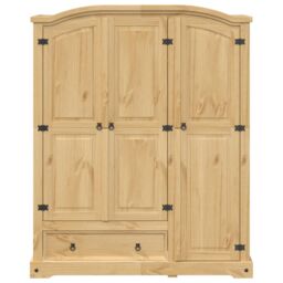 Berkfield Home Wardrobe Corona 151.5x52x186 cm Solid Wood Pine in Brown - thumbnail 4