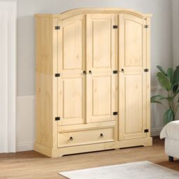 Berkfield Home Wardrobe Corona 151.5x52x186 cm Solid Wood Pine in Brown - thumbnail 1