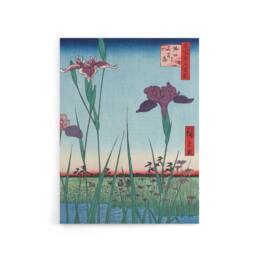 "Artery8 Horikiri Iris Garden 1857 Canvas Wall Art Print Utagawa Hiroshige in Green - Size: W18"" x H24""" - thumbnail 1