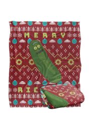 Warner Brothers Rick & Morty Blanket, 152x127 cm Merry Pickle Rickmas Ugly Christmas Sweater Silky Touch Super Soft Throw Blanket in White - thumbnail 2