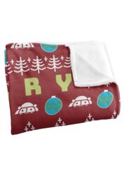 Warner Brothers Rick & Morty Blanket, 152x127 cm Merry Pickle Rickmas Ugly Christmas Sweater Silky Touch Super Soft Throw Blanket in White - thumbnail 3