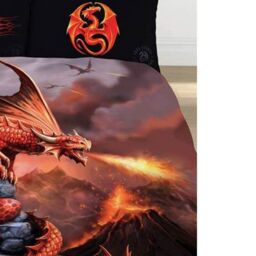 Anne Stokes Fire Dragon Duvet Cover Set in Burnt Orange - Size: Single - thumbnail 2